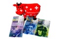 Swiss Savings Box Traditional Red Cow Souvenir Royalty Free Stock Photo