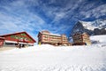 Swiss ski Alpine mountain resort with famous Eiger, Monch and Jungfrau mountain