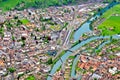 Swiss town top view Royalty Free Stock Photo