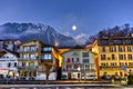 Swiss Town In Winter Royalty Free Stock Photo