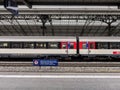 A swiss train composed of wagons type SBB 61 85 10-90 225-6 APM Royalty Free Stock Photo