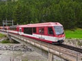 Swiss Train on Rail Ways Royalty Free Stock Photo