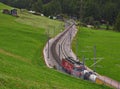 Swiss Train on Rail Ways Royalty Free Stock Photo