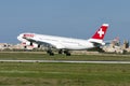 Swiss A340 on training flights