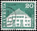 Swiss used depicting Planta House, in Samedan in the Canton of Grisons..