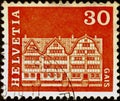 Swiss used postage stamp depicting Gais