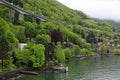 Swiss village on lake Geneva Royalty Free Stock Photo