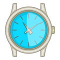 Swiss watch icon, cartoon style