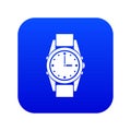 Swiss watch icon digital blue