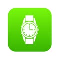 Swiss watch icon digital green