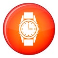 Swiss watch icon, flat style