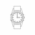 Swiss watch icon, outline style