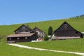 Swiss wooden farmhouse and farm, Etzel Pass