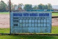 Swissvale, Pennsylvania, USA 10/29/2019 The Swissvale Youth Baseball score board Royalty Free Stock Photo