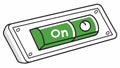 On Switch Button with Green Indicator, vector design Generative AI Royalty Free Stock Photo