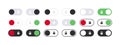 Switch buttons with locks. ON OFF toggles switch buttons. Vector scalable graphics