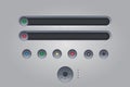 Switch buttons, vector set, pack.