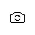 Switch from front to back camera line icon on isolated white background. Eps 10 vector.