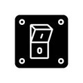 Black solid icon for Switch, on power and electronic Royalty Free Stock Photo