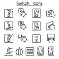 Switch icon set in thin line style