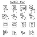 Switch icon set in thin line style Royalty Free Stock Photo