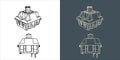Switch Mechanical keyboard wireframe blueprint Royalty Free Stock Photo