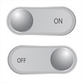 Switch on and off button with stylish device font user interface or template . vector Royalty Free Stock Photo