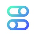 Switch on and off buttons pixel perfect gradient linear ui icon Royalty Free Stock Photo