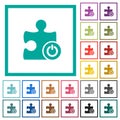 Switch on off plugin flat color icons with quadrant frames