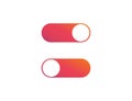 Switch off and on toggle. Control slider to turn on and off the power. Shutdown button in social media style. Colorful rainbow