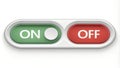 Switch in the on position with green and red colors, symbolizing power, control, and settings