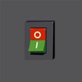 Switch quarantine button. turn off the virus, isolation. include health, medical care. vector illustration