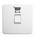 switch with shopping trolley symbol