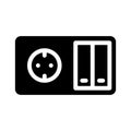 switch socket glyph icon vector illustration