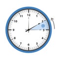 Switch to winter time concept blue clock