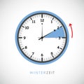 Switch to winter time reminder concept for daylight saving