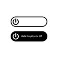 Switch toggle button Off or round button. Power switch icon. Button symbol sign in black, white, colour design concept on isolated