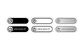 Switch toggle button Off or round button. Power switch icon. Button symbol sign in black, white, grey colour design concept on