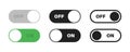 Switch toggle green grey isolated vector elements. User On and Off button symbol sign or icon. Technology concept. Internet or wed Royalty Free Stock Photo