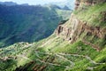 Switchback road in the Macizo de Teno mountains in Tenerife