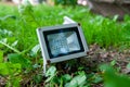 a switched-off lawn lamp