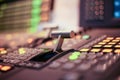 Switcher buttons in studio TV station, Audio and Video Production Switcher of Television Broadcast Royalty Free Stock Photo