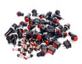 Switches, buttons, fuses, electronic components