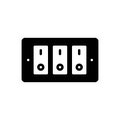 Black solid icon for Switches, board and button