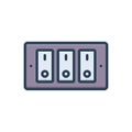 Color illustration icon for Switches, board and button
