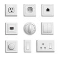 Switches Sockets Realistic Set Royalty Free Stock Photo