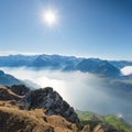 Switzerland aerial view. Alps Royalty Free Stock Photo