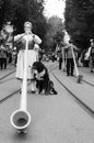 Alphorn musicians playing at ZÃÂ¼richs Bahnhofstreet at the swiss national day