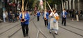 Switzerland: Alphorn musicians playing at ZÃÂ¼richs Bahnhofstreet at the swiss national day