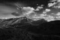 Switzerland Alps Graubuenden Mountain Scenery Piz Beverin black and white